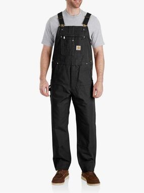 NEW WITH TAGS Carhartt Men's Relaxed Fit Duck Bib Overall - Black 36W x 36L